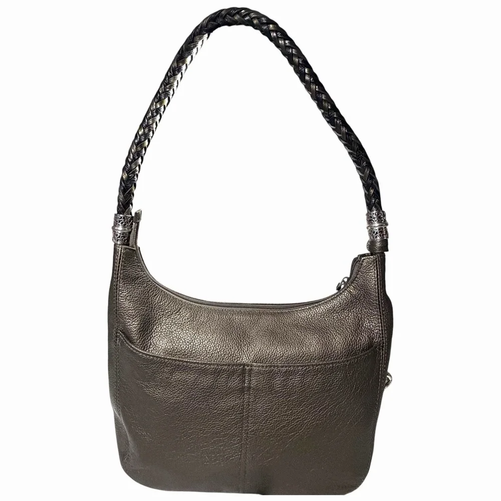 BRIGHTON‎ Barbados Dijon Gold Tone Ziptop Braided Strap Hobo Shoulder Bag